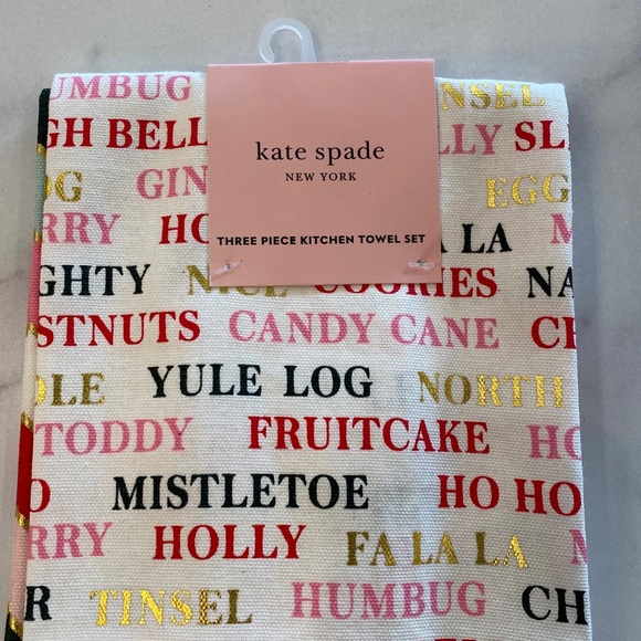 KATE SPADE 3-Piece Holiday Towel Set - Picture 2 of 8